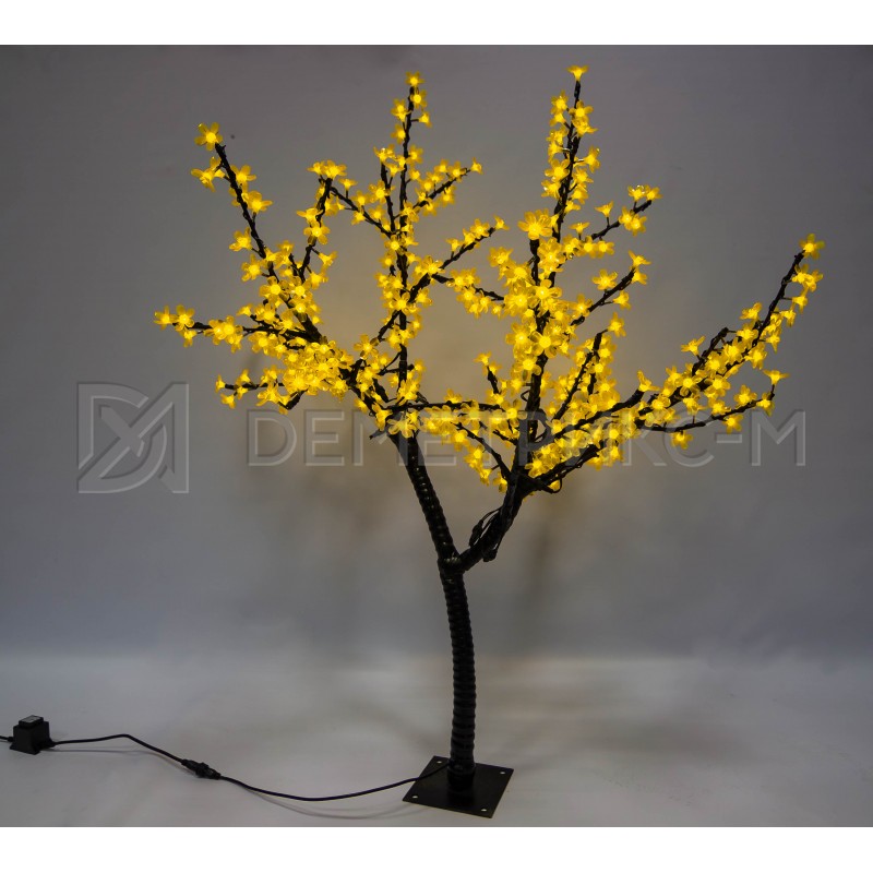 Светодиодное Дерево «Сакура» Желтое, 1,5М, 450 светодиодов/цветков, IP 65, 36 В  (низковольтное)