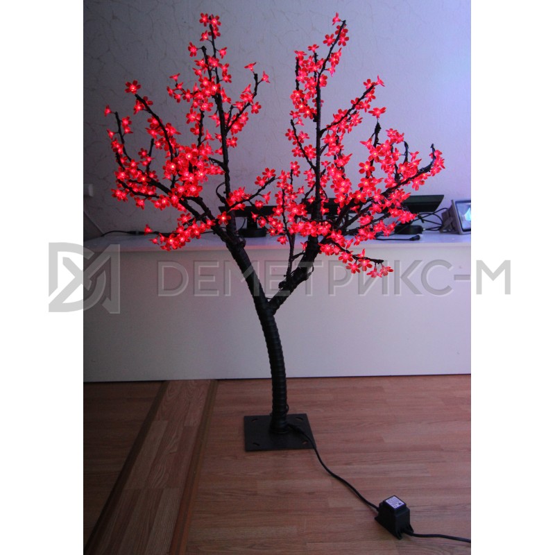 Светодиодное Дерево «Сакура» Красное, 2,4 М, 1728 светодиодов/цветков, IP 65, 24 В  (низковольтное)