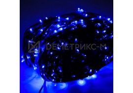 Клип лайт Синий Флеш, Прозрачный провод, 666 LED, бухта 100 м,12V/20W